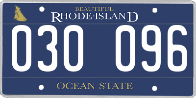 RI license plate 030096