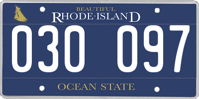 RI license plate 030097
