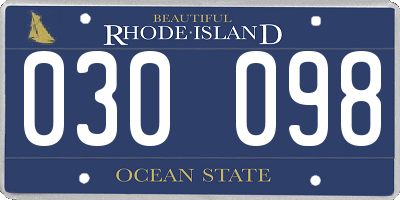 RI license plate 030098