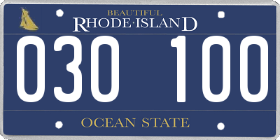 RI license plate 030100