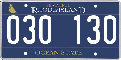 RI license plate 030130