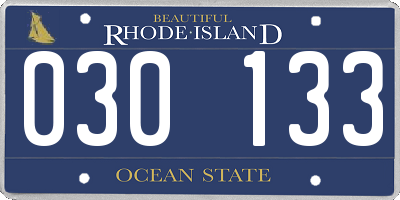 RI license plate 030133