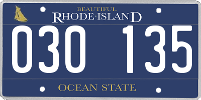 RI license plate 030135
