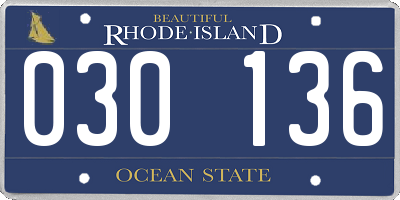 RI license plate 030136