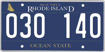 RI license plate 030140