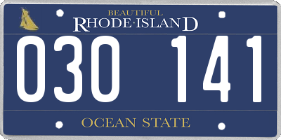 RI license plate 030141