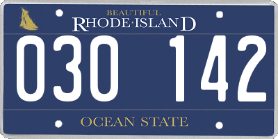 RI license plate 030142