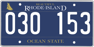 RI license plate 030153