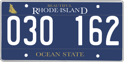 RI license plate 030162