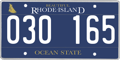 RI license plate 030165