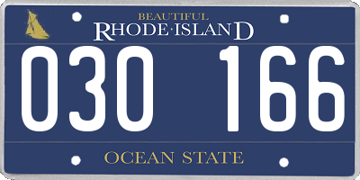 RI license plate 030166