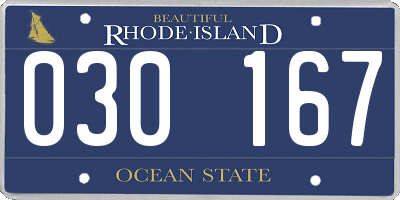 RI license plate 030167