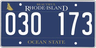 RI license plate 030173