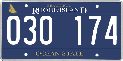 RI license plate 030174