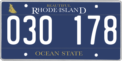 RI license plate 030178