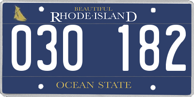 RI license plate 030182