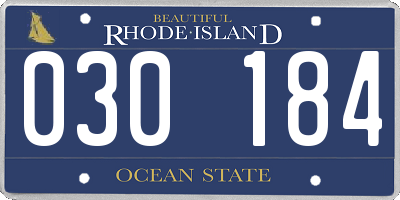 RI license plate 030184