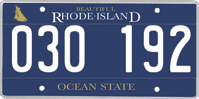 RI license plate 030192