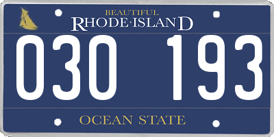 RI license plate 030193
