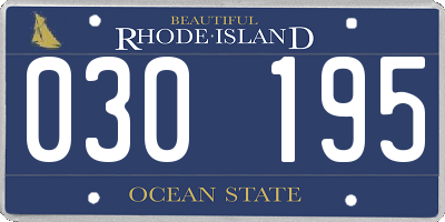 RI license plate 030195