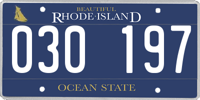 RI license plate 030197