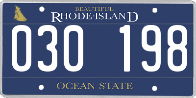 RI license plate 030198