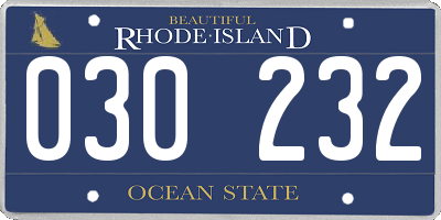 RI license plate 030232