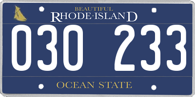 RI license plate 030233