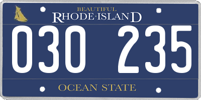 RI license plate 030235