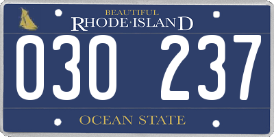 RI license plate 030237