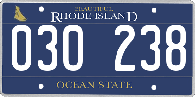 RI license plate 030238
