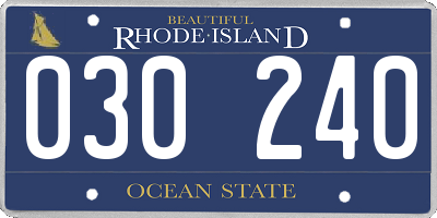 RI license plate 030240