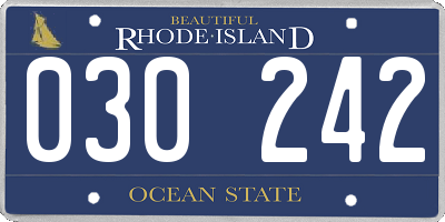 RI license plate 030242