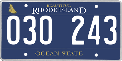 RI license plate 030243