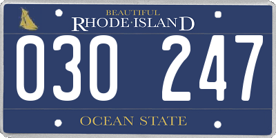 RI license plate 030247
