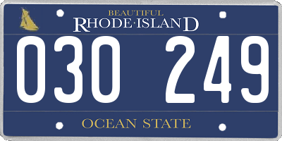 RI license plate 030249
