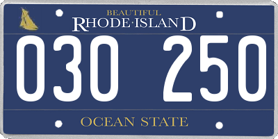 RI license plate 030250