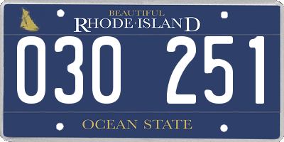 RI license plate 030251