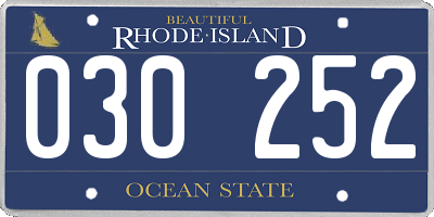 RI license plate 030252