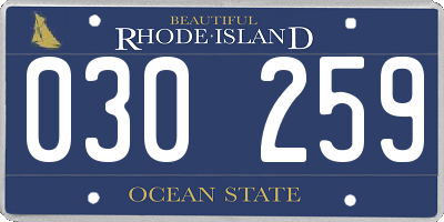 RI license plate 030259