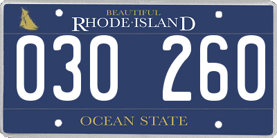 RI license plate 030260