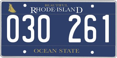 RI license plate 030261