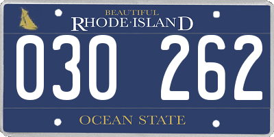 RI license plate 030262