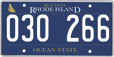 RI license plate 030266