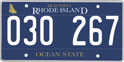 RI license plate 030267