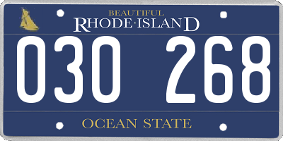 RI license plate 030268