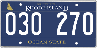 RI license plate 030270