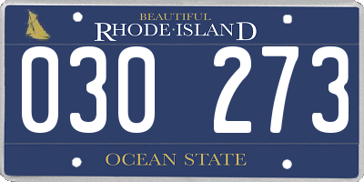 RI license plate 030273