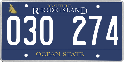 RI license plate 030274