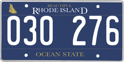 RI license plate 030276